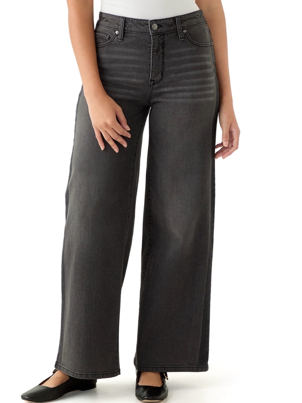 Wonderly Relaxed Wide-Leg High-Rise Tuxedo Jeans